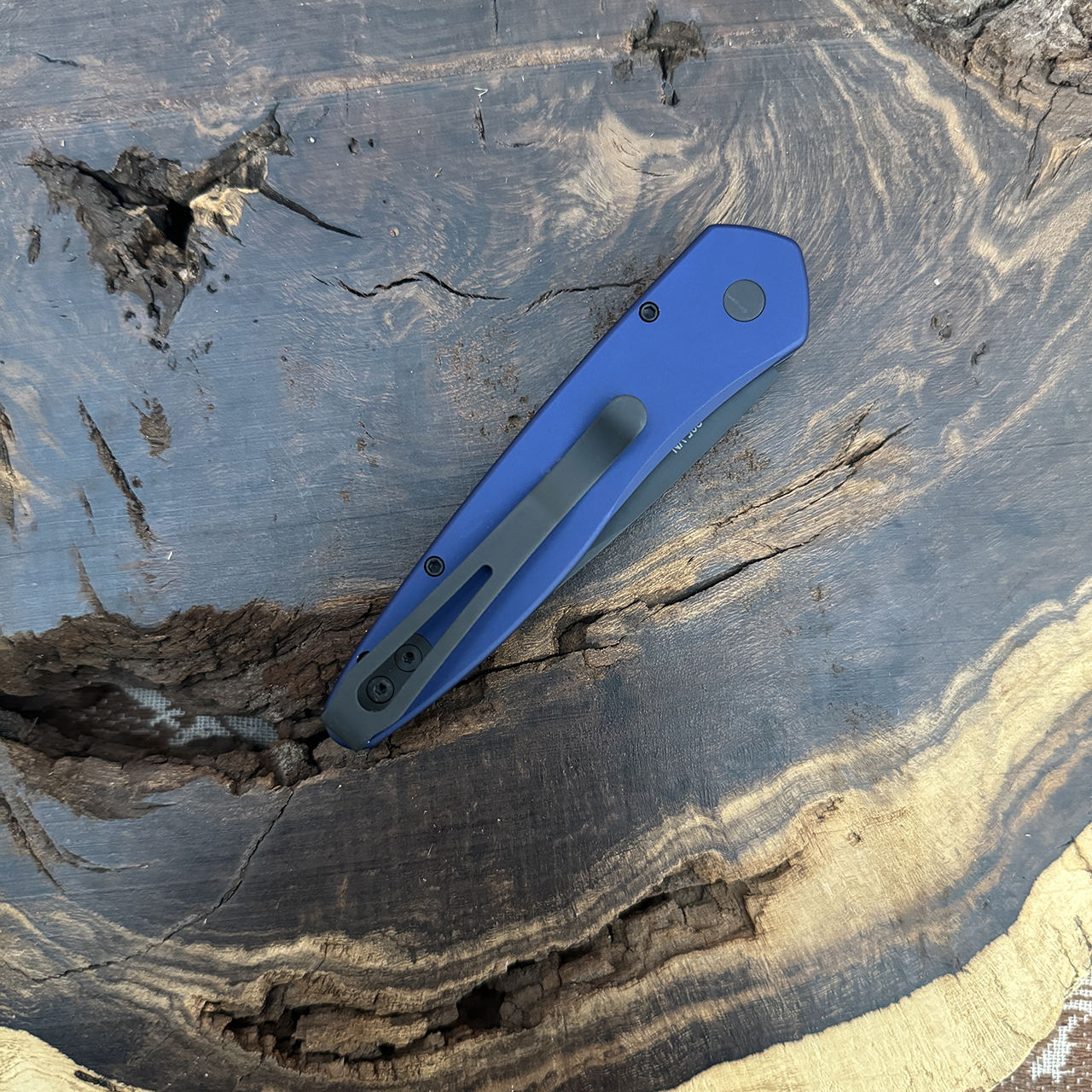 Pro-Tech Newport Midnight Blue Handle w/ Ivory Micarta Inlay DLC