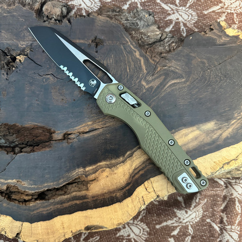 Microtech MSI RAM-LOK S/E OD Green Polymer Handles Black Serrated