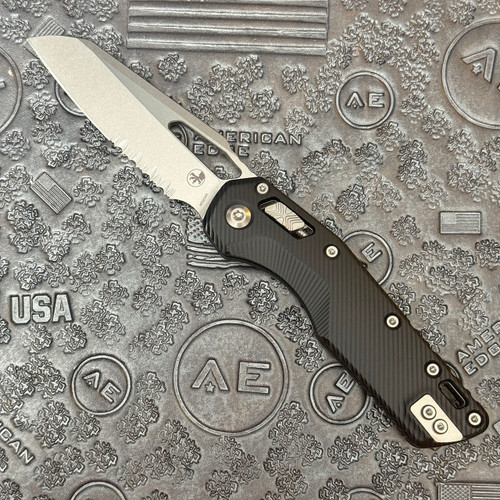 Microtech MSI RAM-LOK Fluted Black Aluminum Handle Stonewash