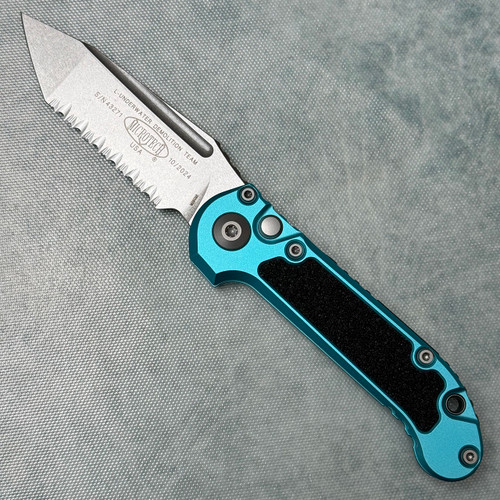 Microtech LUDT T/E Gen III Turquoise Stonewashed Full Serrated