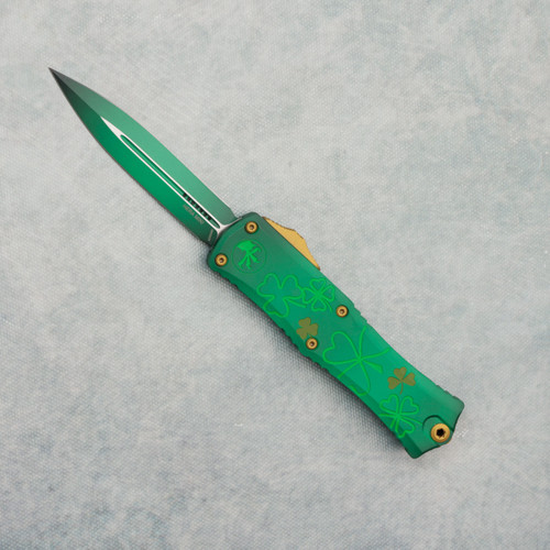 Microtech Hera II Mini D/E Saint Patricks Day Green Standard Signature Series 1702M-1SPDGRS | American Edge Knives
