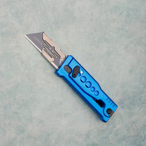 Reate EXO-U Utility Gravity Knife Dark Blue Aluminum Speed Hole