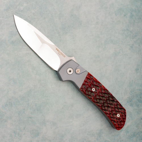 Pro-Tech Terzuola ATCF Auto Grey Aluminum Frame w/ Jigged Bone