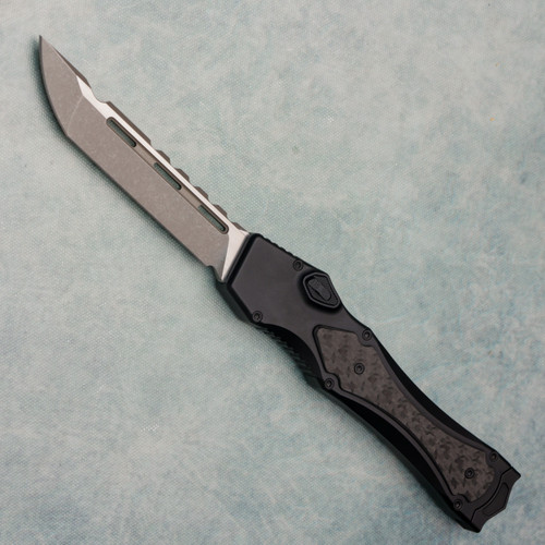 Maxace Draco T/E OTF Auto Black Handle w/ Carbon Fiber Inlays