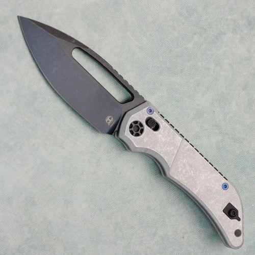 Heretic Knives Koschei Crossbar Lock Blizzardworn Aluminum Handles