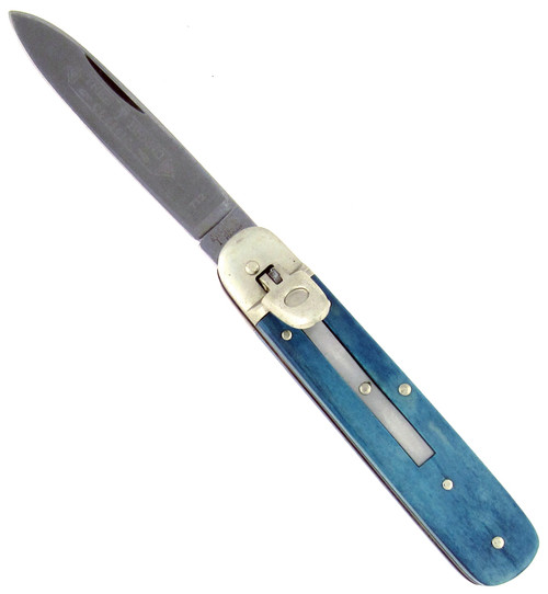Boker Lever Lock Auto Smooth Blue Bone 712SBB American Edge Knives