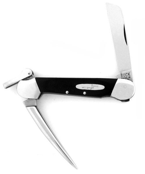 Buck 315 Yachtsman Marlin Spike Sailors Knife Black Saw Cut Delrin 