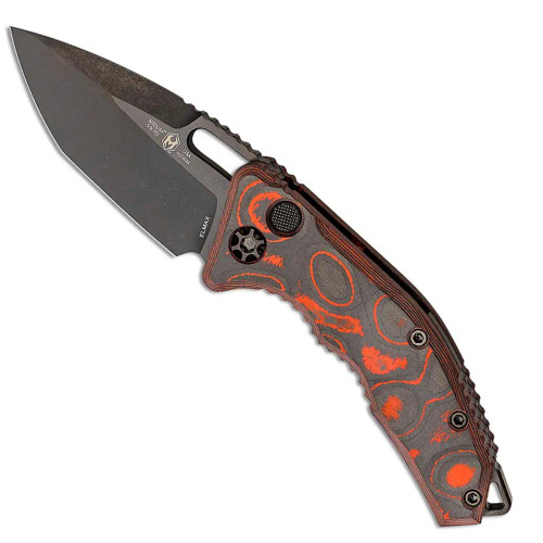 Heretic Knives Medusa Auto Tanto Orange Camo Fat Carbon Fiber