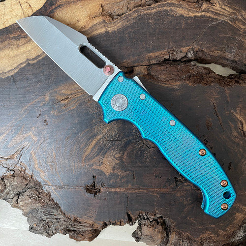 Demko Custom AD20 Shark Lock Teal Textured Titanium Handle Hand