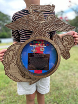 USMC Eagle Globe and Anchor ENGRAVED  Plaque (Clear Coat and E