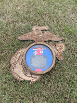 USMC Eagle Globe and Anchor ENGRAVED Shadow Box Plaque (Clear Coat)