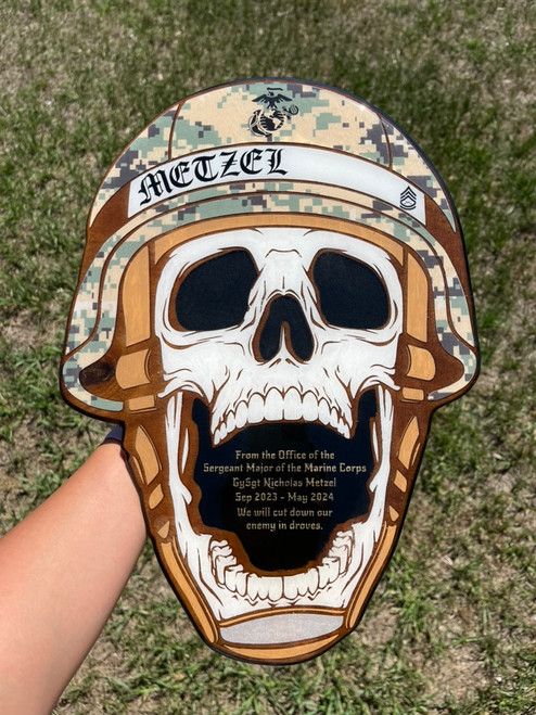 Military Skull Plaque Combat Helmet (Epoxy Finish)
