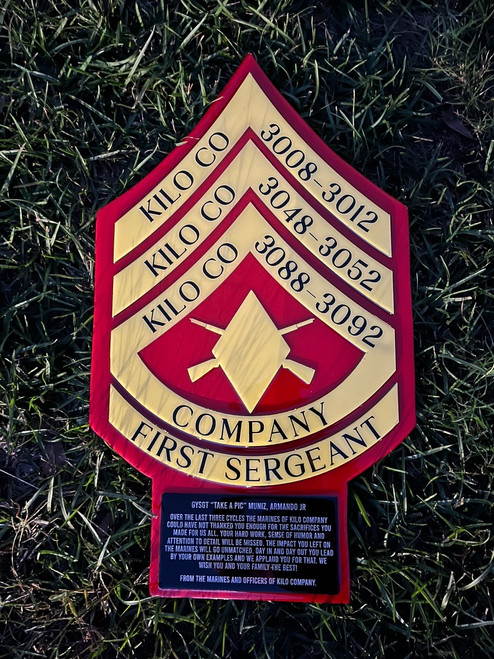 Company 1stSgt (GySgt Rank) Plaque