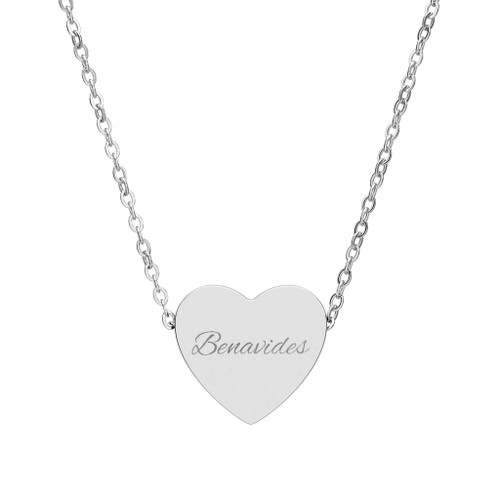 Engraved Heart Necklace – Personalized Name/Custom Message 