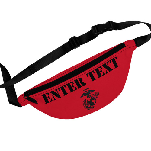 Marine Corps Red Fanny Pack — Custom "ENTER TEXT" Tactical Waist Bag