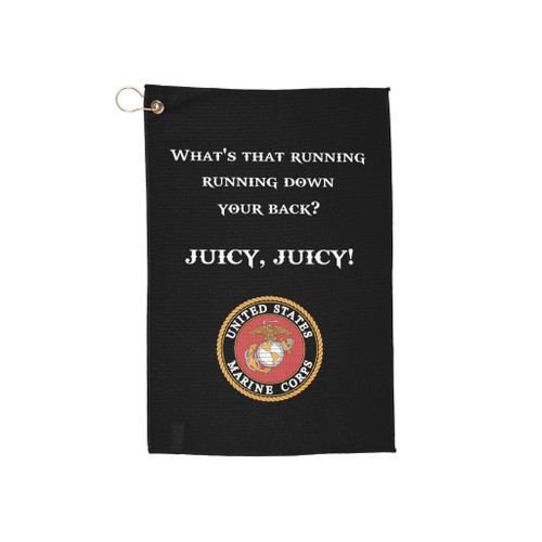 Marine Corps "Juice, Juice!" Golf Towel — Funny Military Golf Accessory