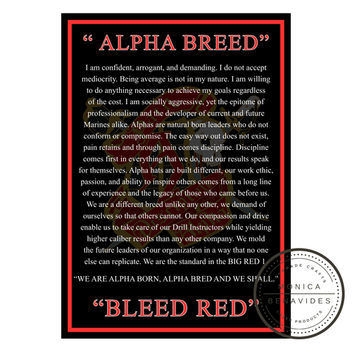 1st BN - Alpha Company - ALPHA BREED - SIGN