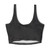 USMC Black Sports Bra Yellow Letters — Women’s Marine Corps Crop Top with EGA Emblem