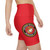 USMC Emblem Women's Workout Shorts - Marine Corps Logo Athletic Biker Shorts - Red
