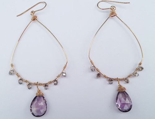 Amethyst hoop earrings
