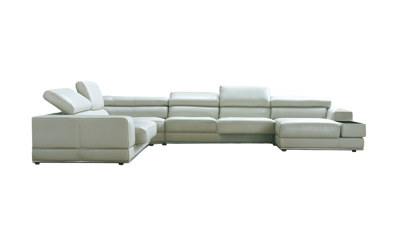 Venetian leather 6 seat chaise lounge