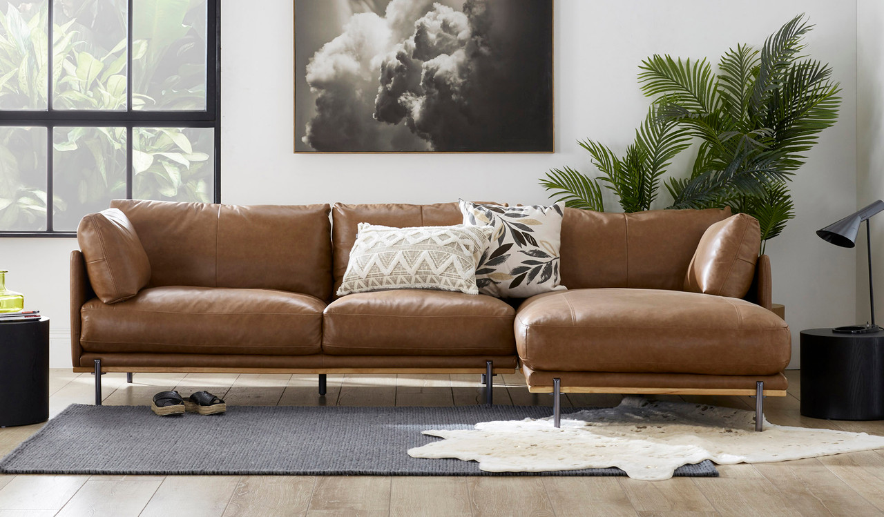 tan chaise lounge sofa