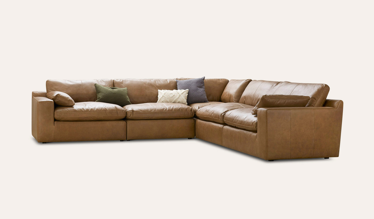 Brompton leather modular corner lounge