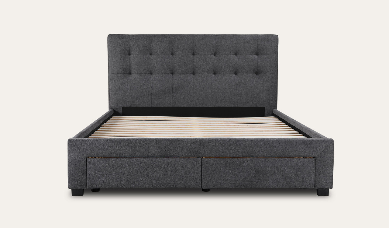 Emily upholstered bed with storage drawers Focus on Furniture