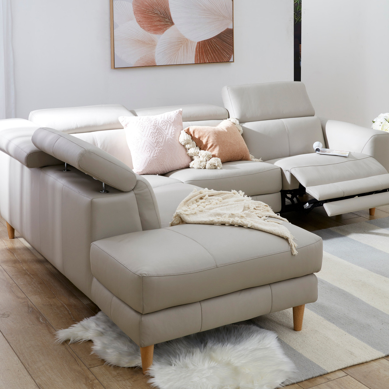 Voco leather chaise lounge