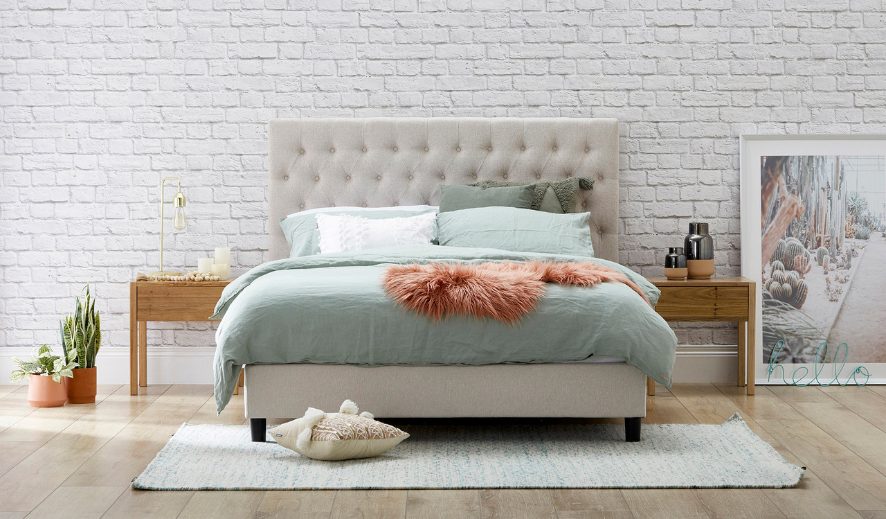 Quilted upholstered bedhead and base v2 Focus on Furniture