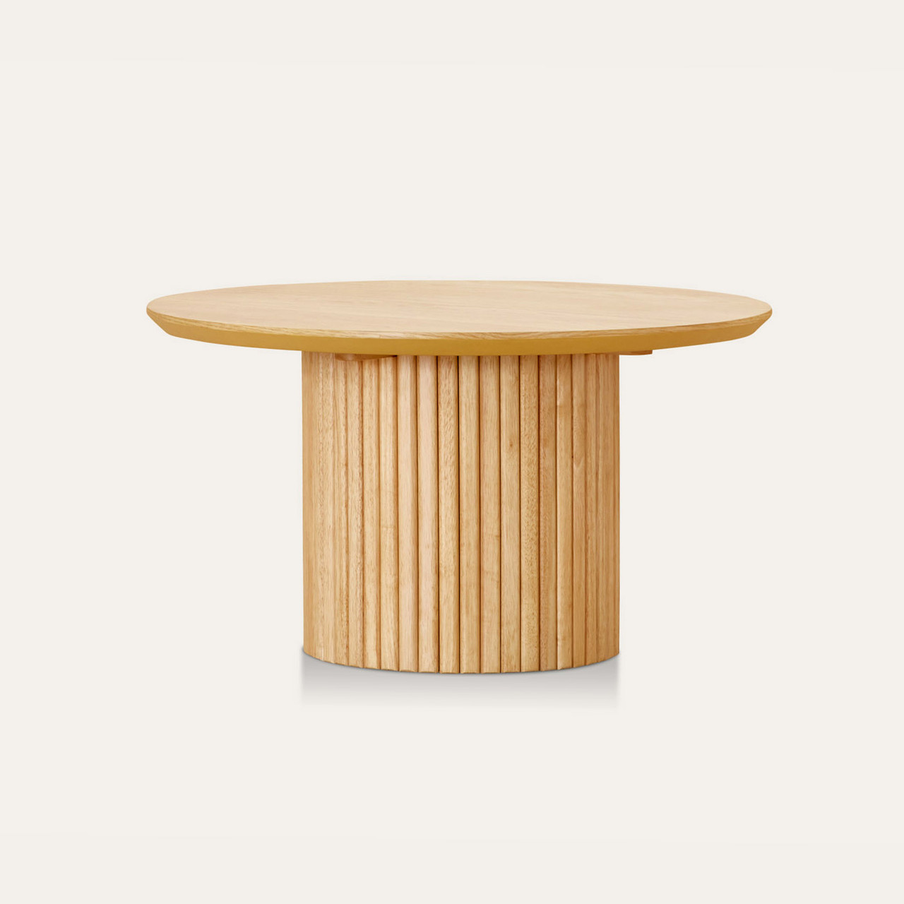 Denmark coffee table in natural oak with matte clear finish and slatted timber legs, modern timber coffee table