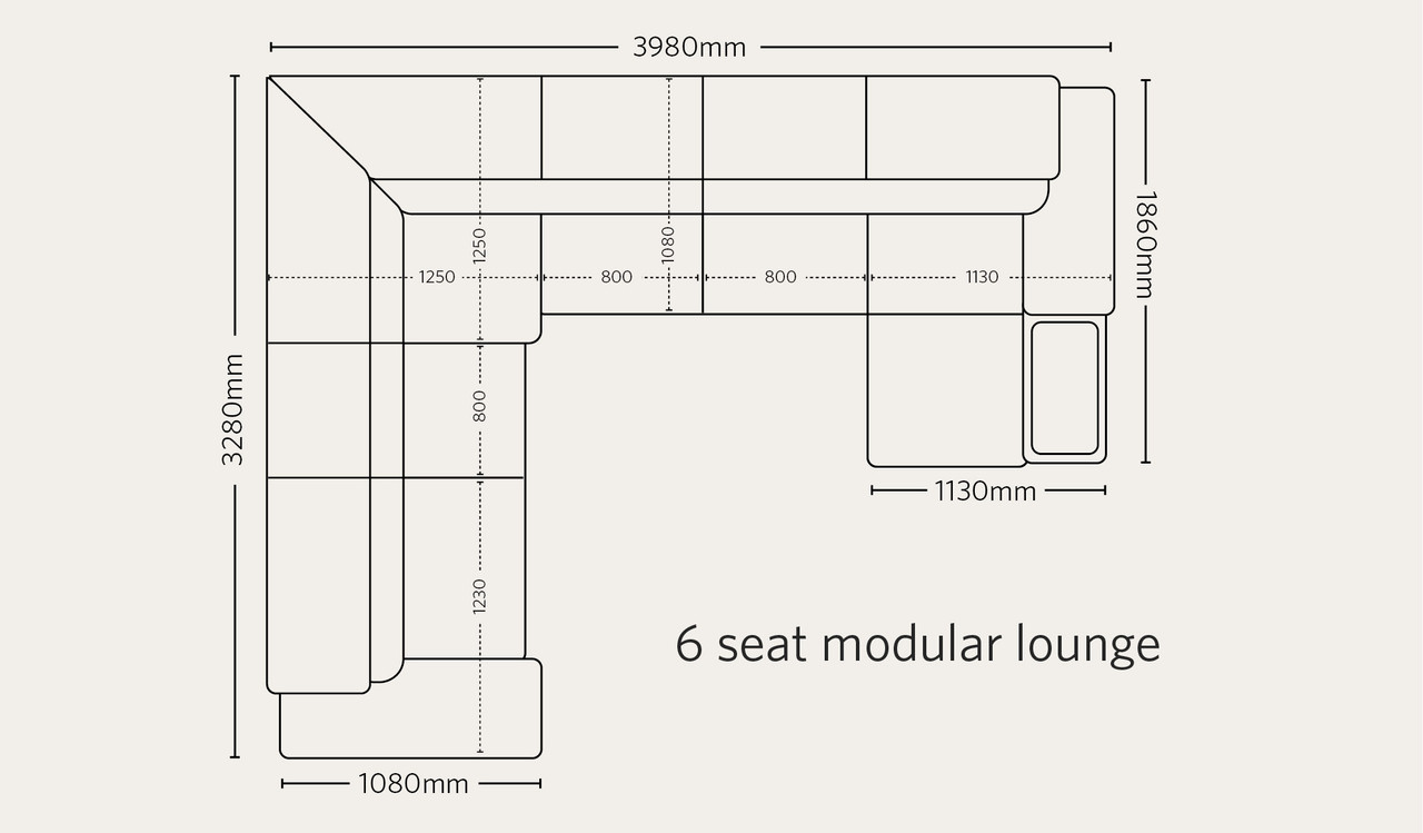 Venetian 6 seat chaise lounge