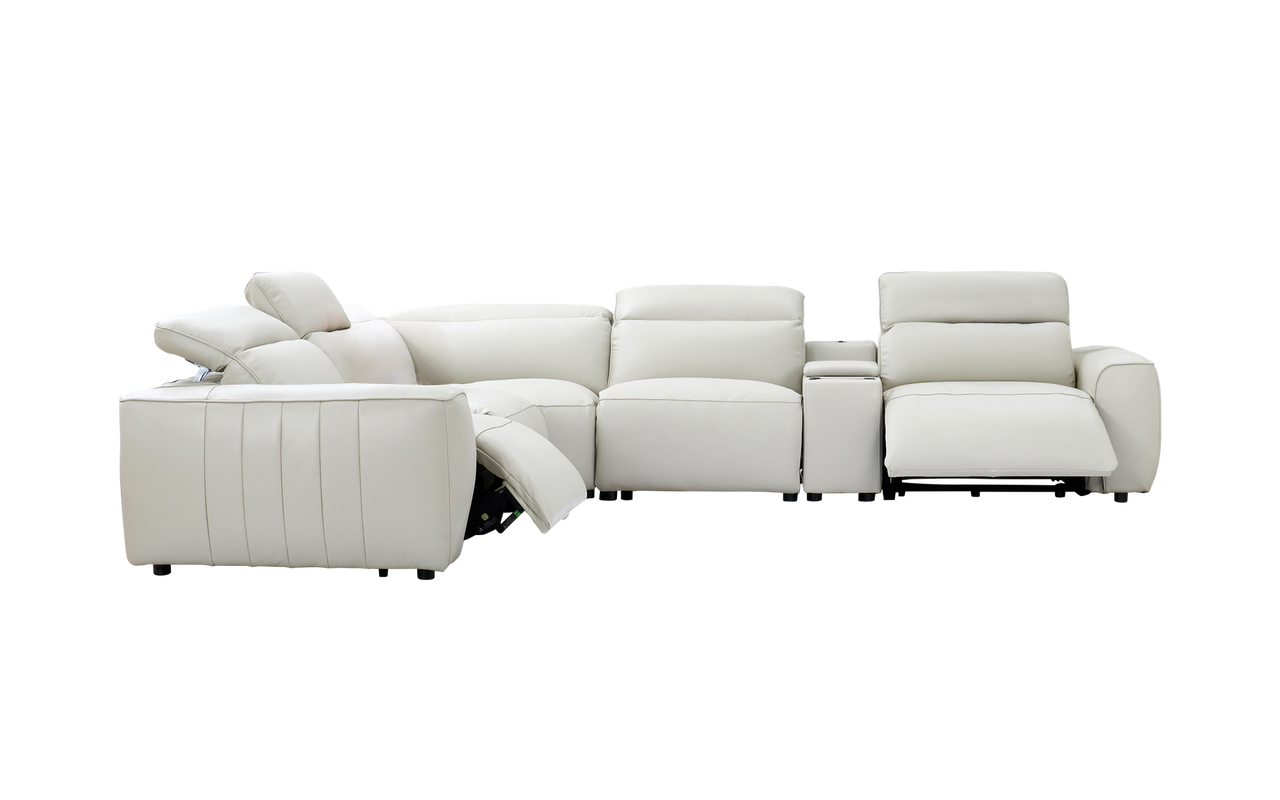 Canterbury leather recliner corner lounge 