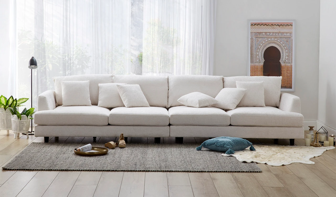 Quattro 4 seat sofa + ottoman
