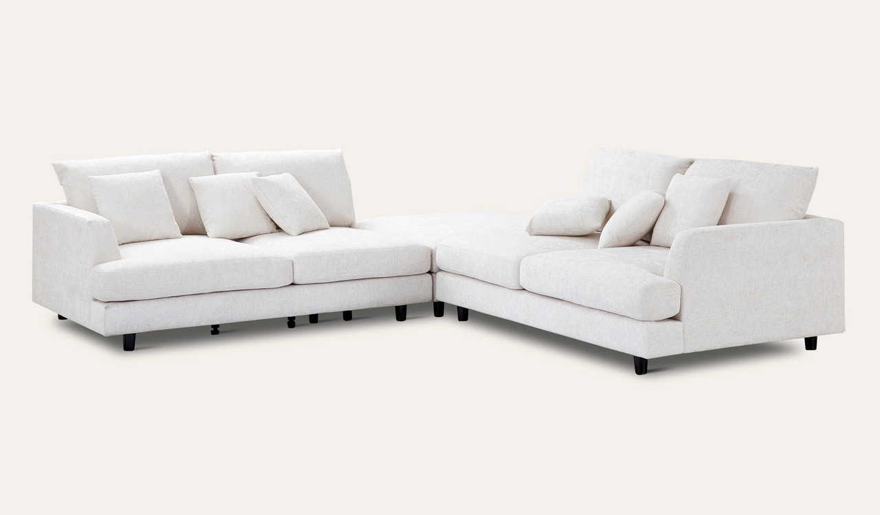 Quattro 4 Seat Sofa + Ottoman - Mornington Pearl 