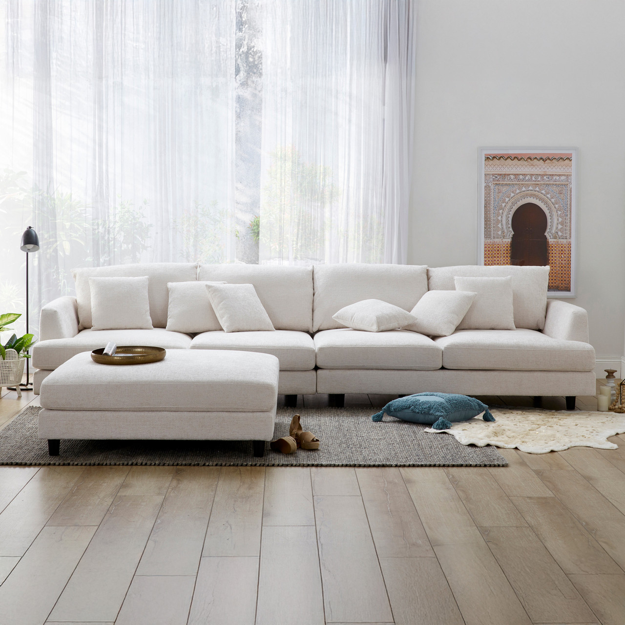 Quattro 4 seat sofa + ottoman