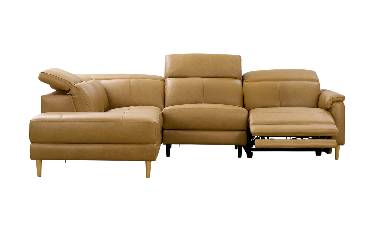 Alma leather chaise lounge