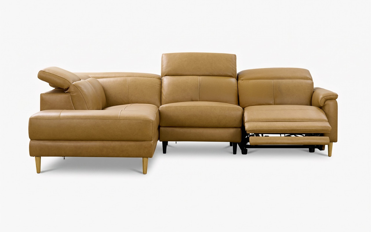 Alma leather chaise lounge