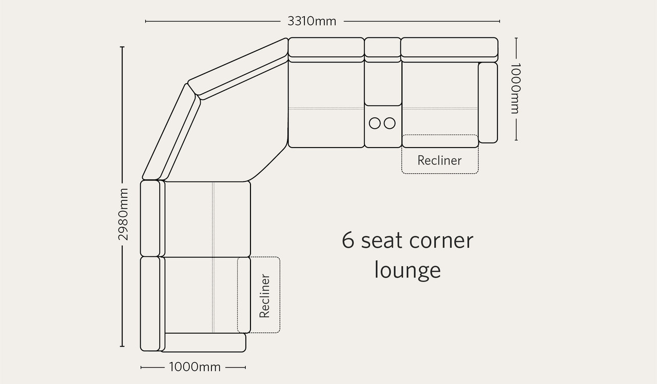 Evan 6 seat corner lounge
