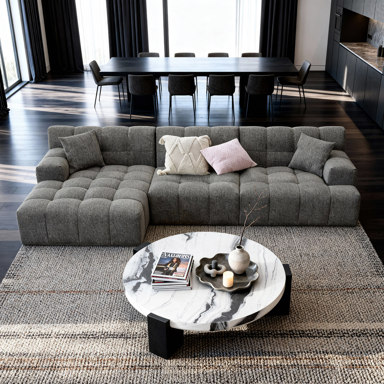 Draper 3 seat chaise lounge
