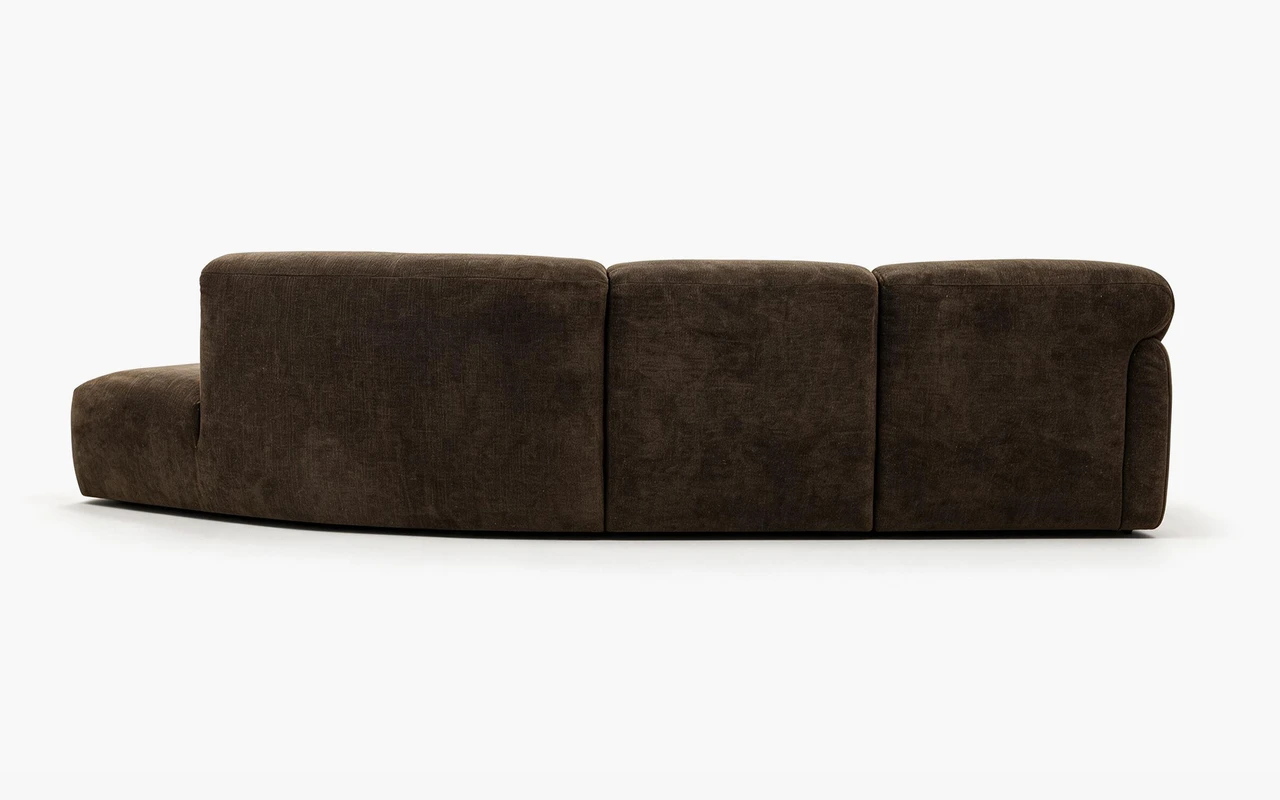 Monroe 3 Seat RHF Chaise Lounge - Briar Chocolate