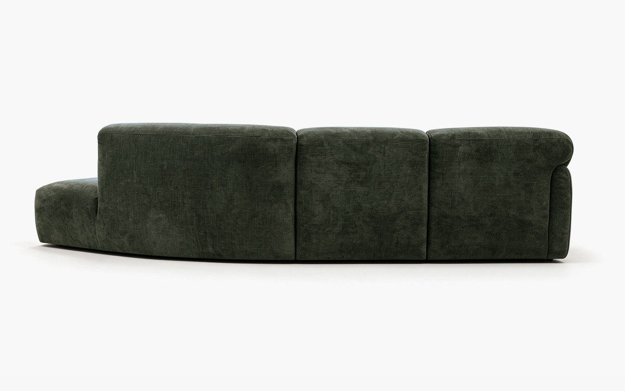 Monroe 3 Seat RHF Chaise Lounge - Briar Dark Moss