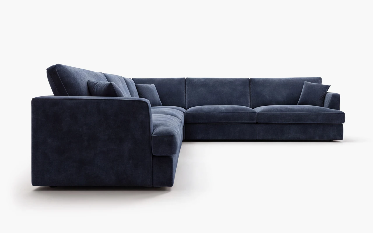 Hudson Corner Lounge - Lennox Indigo