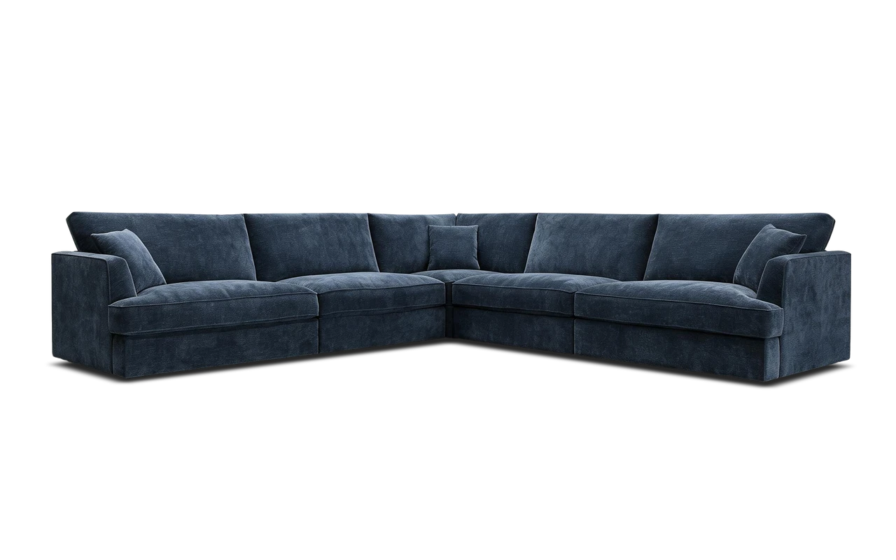 Hudson Corner Lounge - Lennox Indigo