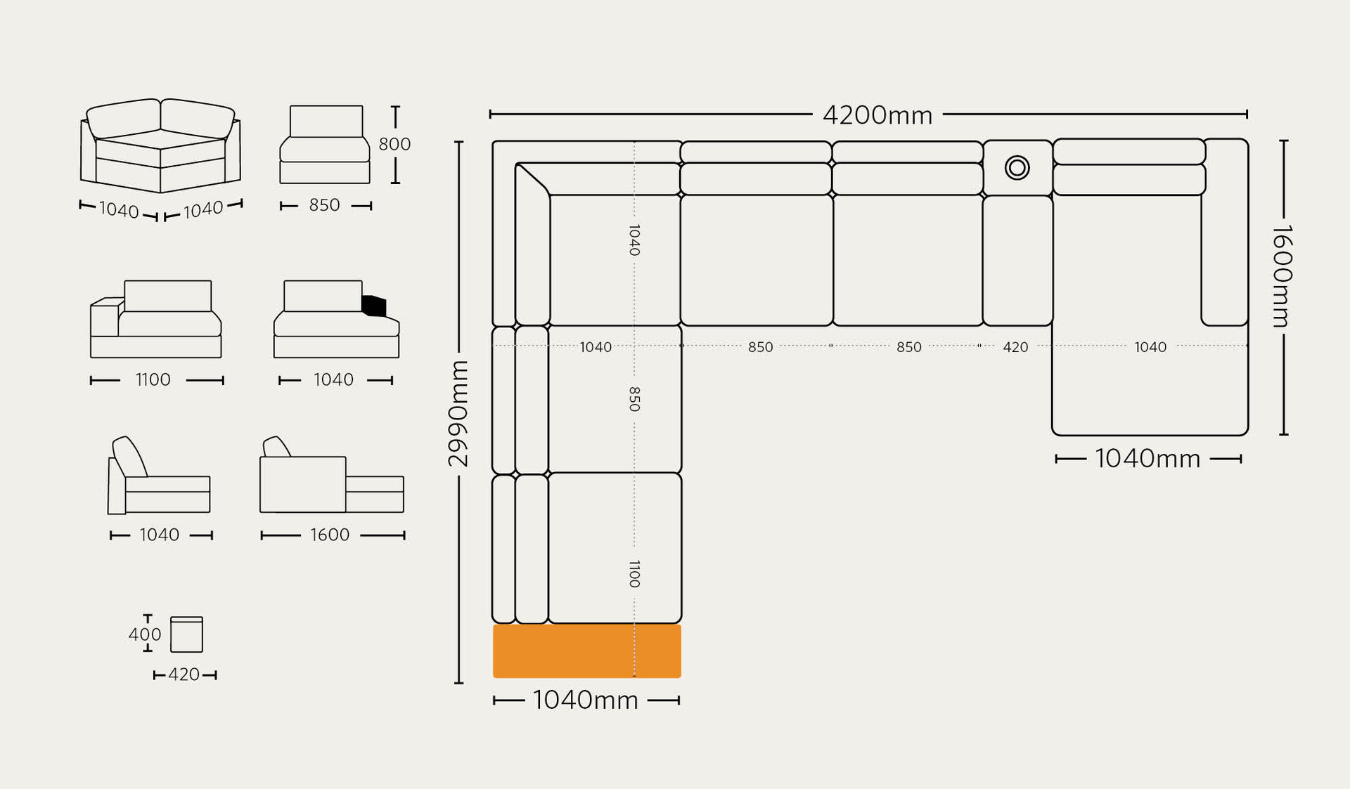 Crest modular reversible lounge Focus on Furniture