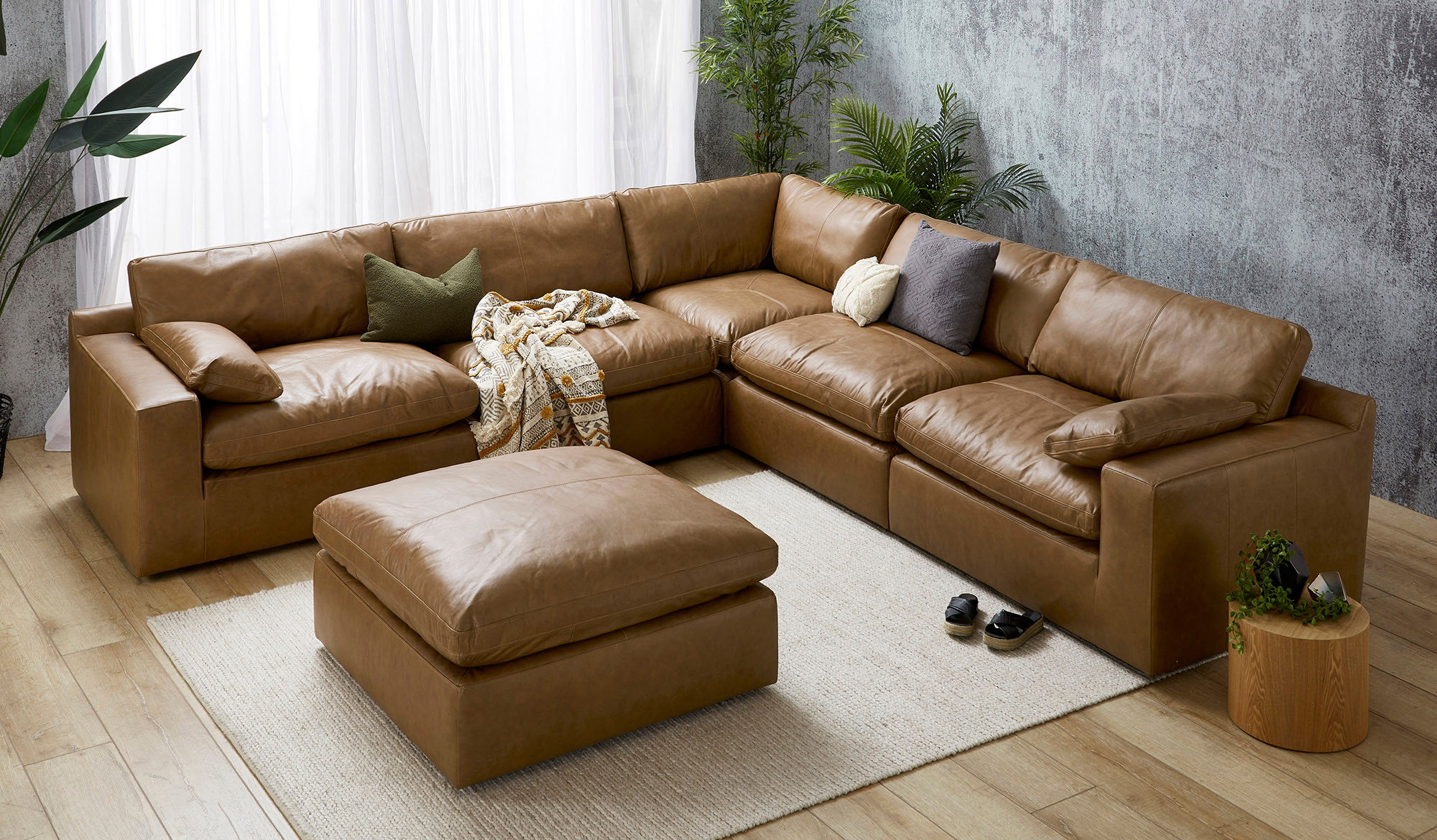 Brompton leather modular corner lounge Focus on Furniture