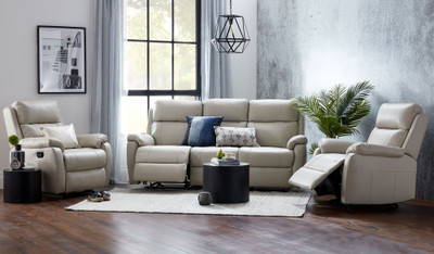 Turner leather 3 pce recliner suite