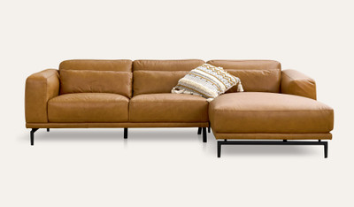 Empress leather 3 seat chaise lounge