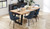 Lucia dining suite with blue Calibre chairs