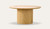 Denmark round dining table in natural oak with matte clear finish and slatted timber legs, modern timber dining table